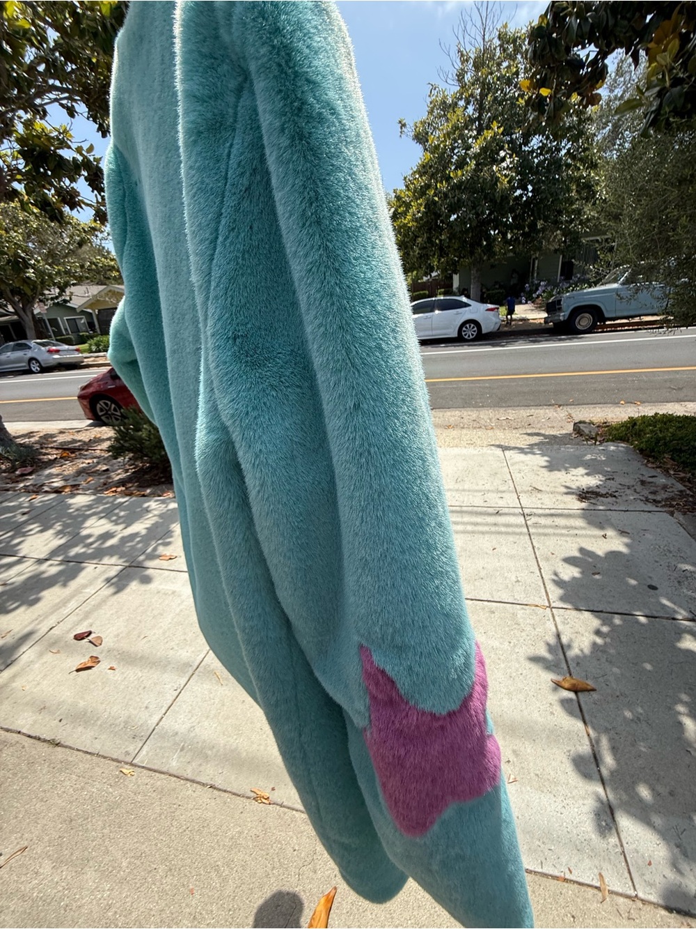 Kayley Plush Aqua Faux-Fur Coat - Picture 4 of 6
